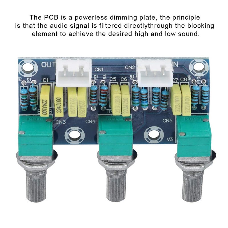 ZERONE Preamplifier Module Board 3 Channels Pre-Amplifier Module Toning Board for Audio XH2.54 3P Socket - Image 2